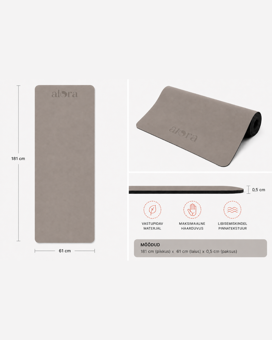 Premium Non-Slip Yoga & Pilates Mat – Sand Beige