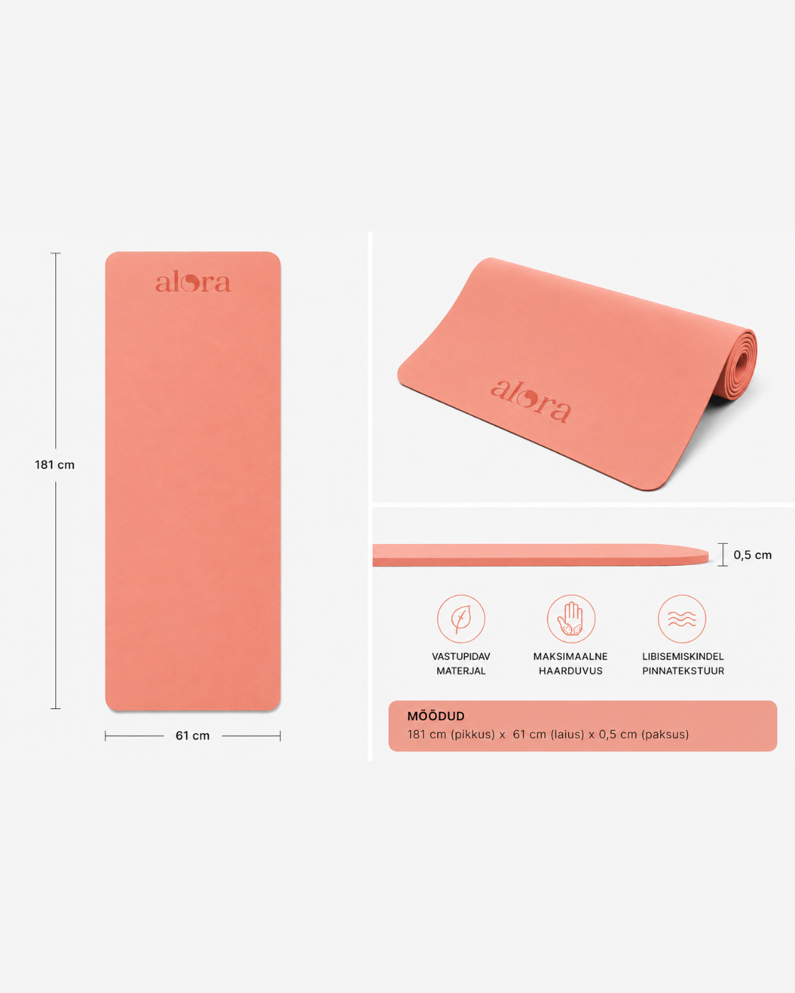 Premium Non-Slip Yoga & Pilates Mat – Peach Pink