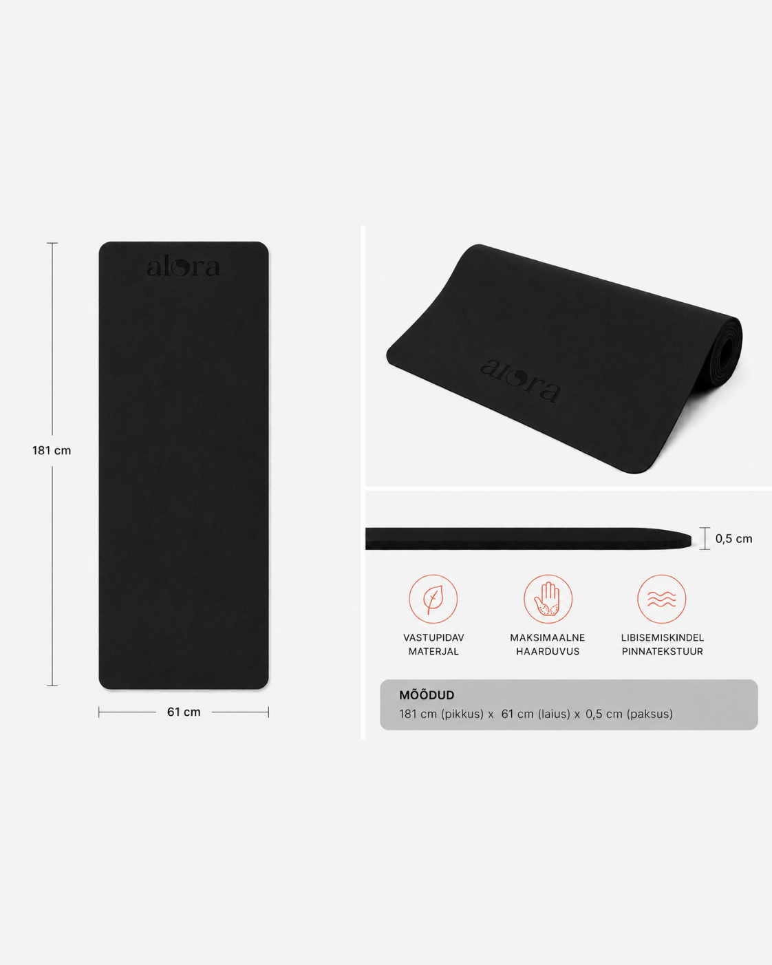 Premium Non-Slip Yoga & Pilates Mat - Black